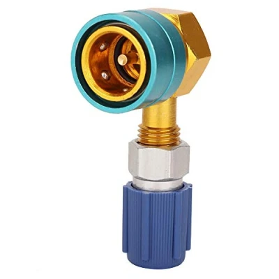 Image of Qiilu Aluminum R1234yf to R134a Adapter, Easy Install, Professional Manufacturing, Universal for European and American Car