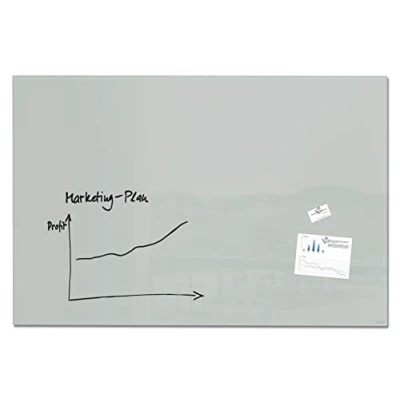 Image of SIGEL GL221 Premium Glass magnetic Board, glossy surface, 150 x 100 cm, easy mounting, Grey Artverum