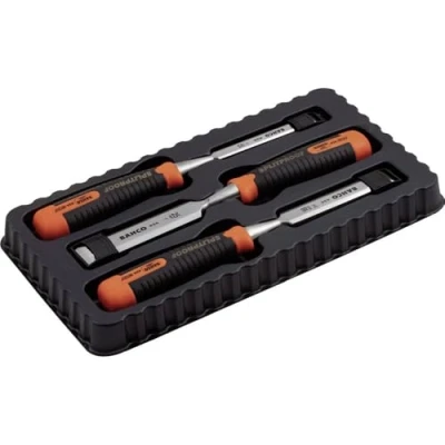 Image of Bahco 434 S3 Eur B/E Chisel set (3), Silver/Black/Orange