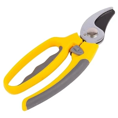 Image of Yellow Deluxe Carbon Steel Secateurs By Green Blade