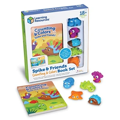 Image of Learning Resources LER9124 Spike and Friends Counting Book, Toddler Activities, Educational Set, Colour Teaching Toys, 6 Pieces, Age 18 Month+, Multi Color
