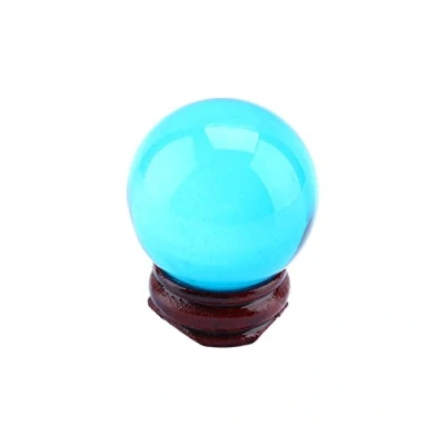 Image of Hilitand Clear Crystal Ball, 40mm/1.6&quot; Asian Rare Natural Blue Quartz Magic Sphere with Stand Base