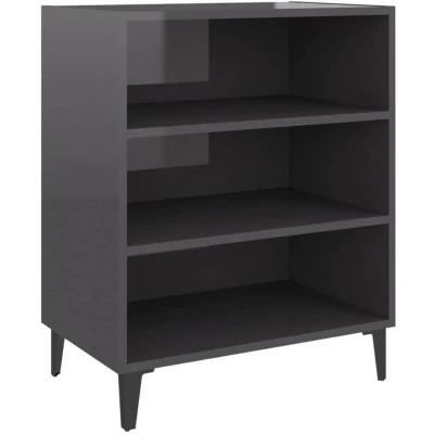 Image of vidaXL Sideboard High Gloss Grey 57x35x70 cm Engineered Wood
