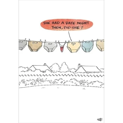 Image of Funny Birthday Card Date Night Underwear Hilarious Cartoon Greeting