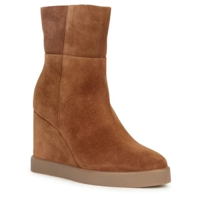 Image of Geox Women&#039;s D Elidea Wedge B Ankle Boot, Dk Camel, 2 UK