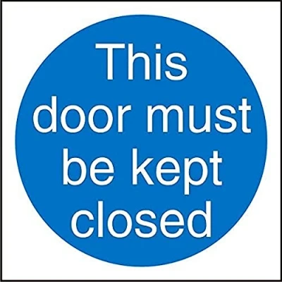 Image of Seco This Door Must Be Kept Closed Sign, 100mm x 1mm Semi Rigid Plastic
