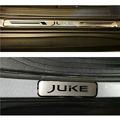 Image of 4pcs Car Outer Door Sill Protector Kick Plates for Nissan Juke 2010 2016 2017 2018 2019 2020,Stainless Steel Welcome Pedal Non Slip Scuff Guard Threshold Cover,Auto Styling Decoration Accessory