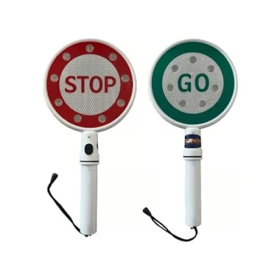 Image of Way4Now Stop Go LED Handle Baton Paddle Train Rail and Worksites
