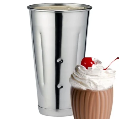 Image of Stainless Steel Malt Cup 887.2 ml Milk Shake Cup, Smoothie Mixing Tin White