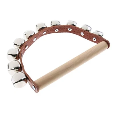 Image of Sleigh Bell Professional Concert Hand 7 10 Bells Percussion Instrument Wood, 16.5cm
