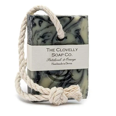 Image of Clovelly Soap Co Natural Handmade on a rope Bar (Patchouli &amp; Orange, 100g) For all skin types.