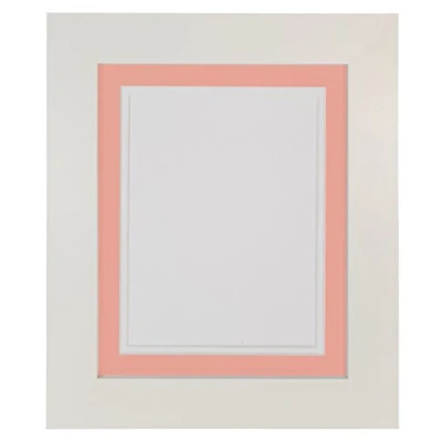 Image of Metro White Photo Picture Poster Frame with Pink on Double Mount 40 x 30 cm for Image Size 12 10 inch