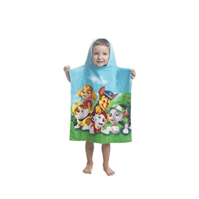 Image of JERRY FABRICS Childrens Paw Patrol Hooded Poncho Bath Towel, Cotton, Multicolour, Size 50x115 cm