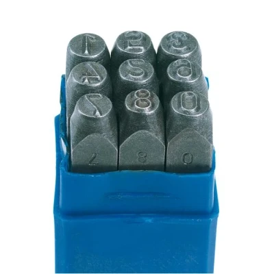 Image of Draper 37338 0 9 Number Stamp Set, 1/4&quot; Height, 10 Pieces,Blue
