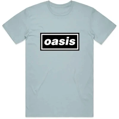 Image of Oasis Decca Logo Official Tee T Shirt Mens Unisex (Large) Blue