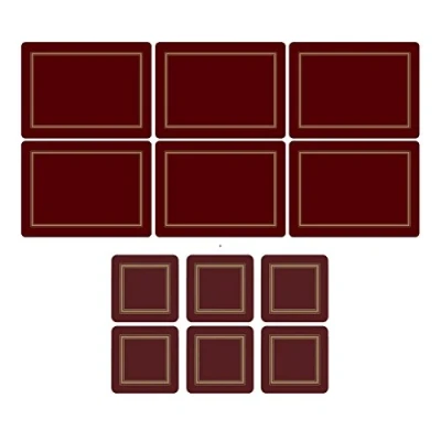 Image of Pimpernel Classic Burgundy, 6 Placemats + Coasters
