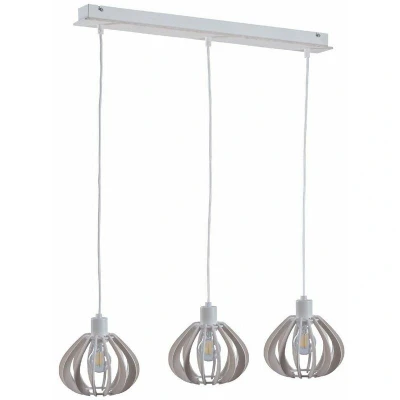 Image of Nicoleta Bar Pendant Ceiling Light White, 62cm, 3x E27