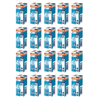Image of Halogen Halopin Light Bulb Dimmable Clear G9 230V 48 Watt = 60 2 Pin Base Replacement Capsule Bulbs 2800K Warmwhite Pack of 20