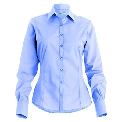 Image of Kustom Kit Womens/Ladies Long Sleeve Business/Work Shirt (24) (Light Blue)