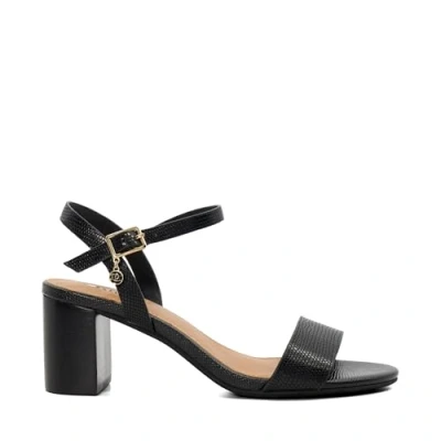 Image of Dune London Womens Ladies Jelly Block Heeled Sandals Black Leather Size UK 8