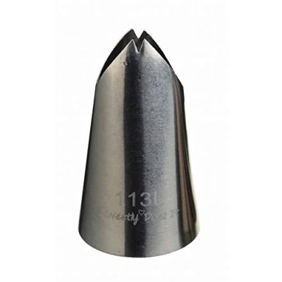 Image of KitchenCraft Sweetly Does It Large Piping Nozzle, Stainless Steel, Leaf Tip, Silver, 9 x 12 16 cm
