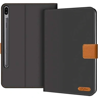 Image of Verco Case for Samsung Galaxy Tab S6 10.5 inch, Premium PU Leather Business Folio Cover with Stand and Card Slots [T860/T865], Black
