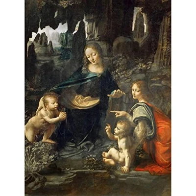 Image of Artery8 Leonardo Da Vinci Virgin Of The Rocks Painting Art Print Canvas Premium Wall Decor Poster Mural