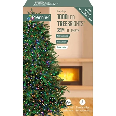 Image of Premier Decorations 1000 LED Multi Action TreeBrights, Coloured