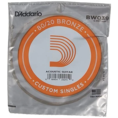 Image of D&#039;Addario .039 Bronze Wound Single String for Acoustic Guitar