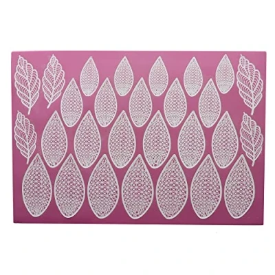Image of Cake Lace Fantasy Flower Petals and Leaves 3D, Pink