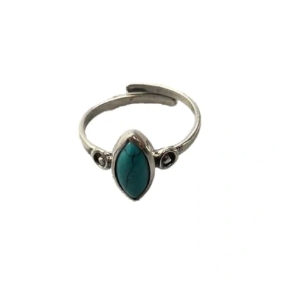 Image of VIE Boho Solitaire Teardrop Ring, Turquoise