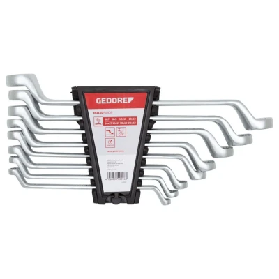 Image of GEDORE red 8 pc. Double ended ring spanner set, AF 6 22 mm, Offset, 5 angled, Slender, Spanner, R01105008