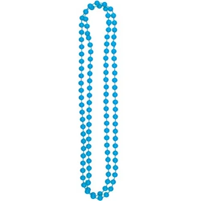 Image of Neon Party Necklace Beads 80s Fancy Dress Accessory (Turquoise)