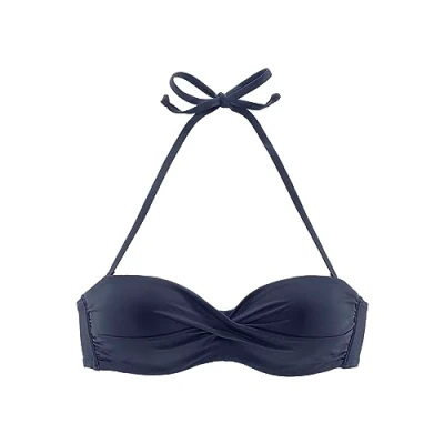 Image of s.Oliver Women&#039;s Bügel Bandeau Top JPF 27 Underwired Bikini Top, Navy (Marine 24), 14C (Manufacturer Size: 40C)