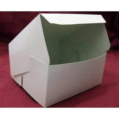 Image of 2X 25 x White Cake Box 6&quot; 3&quot; Cupcake, Muffins, Mince Pies, Cakes &amp; More
