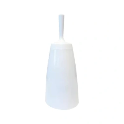Image of Blue Canyon Plastic Toilet Brush &amp; Holder for Bathroom, Flexible Bowl Head Deep Cleaning, Compact Size, Elegant Design with Odour Free White