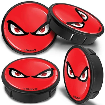 Image of SkinoEu 4 x 60mm ABS Car Alloy Wheel Centre Universal Rims Hub Center Caps Auto Tuning Logo Emblem Red Black Gloss No Fear Eyes CX 9