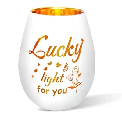 Image of Tea Light Candle Holders Tealight Gifts for Women Glass Holder Birthday Mum Grandma