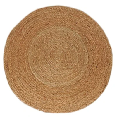 Image of Atout Ciel Round Natural Jute Rug, 80 cm, Beige
