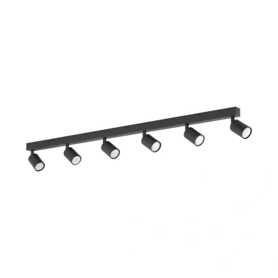 Image of TK Lighting Top downlight, black, length 127 cm, steel, 6 bulb.