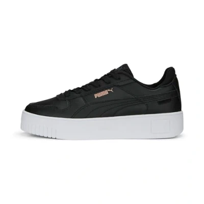 Image of Puma Women Carina Street Sneakers, Black Rose Gold White, 7.5 UK