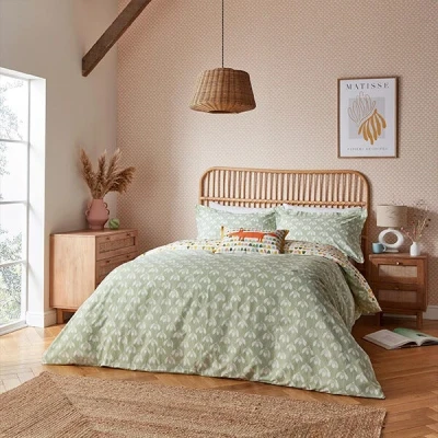 Image of Scion Snowdrop Duvet Cover Set Double Sage