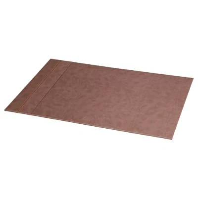 Image of RHODIA 318803C Chocolate Rigid Desk Pad 60x40 cm Orange Saddle Stitching Faux Leather Exterior Rhodiarama Home Office Collection Organization &amp; Design Storage