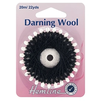 Image of Hemline Darning Wool 20 Metres Shade Black