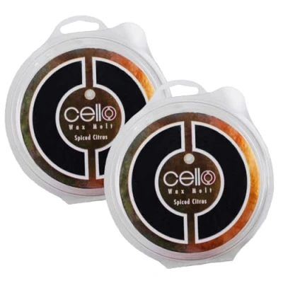 Image of Cello Spiced Citrus Wax Melts Duo Pack. Melts. Strong for Electric Melt Burners, &amp; Oil Burner. Burner Scented Melts, Home Fragrance Gifts.