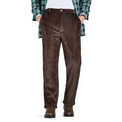 Image of Pegasus Men&#039;s Sherpa Lined Cord Trouser Brown