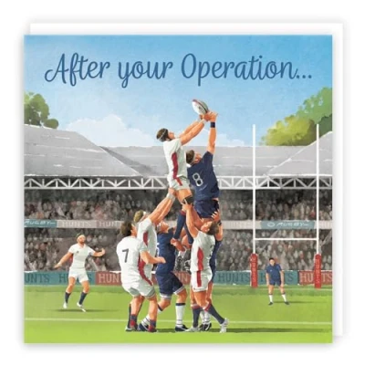 Image of Hunts England Rugby After Operation Card For Him Milo&#039;s Gallery Sport Get Well Feel Better Soon Speedy Recovery Fans Boys, Men, Dad, Grandad, Friend