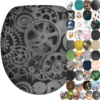 Image of Sanilo Soft Close Toilet Seat, Wide Choice of New Seats, Stable Hinges, Easy to Mount (Gears)
