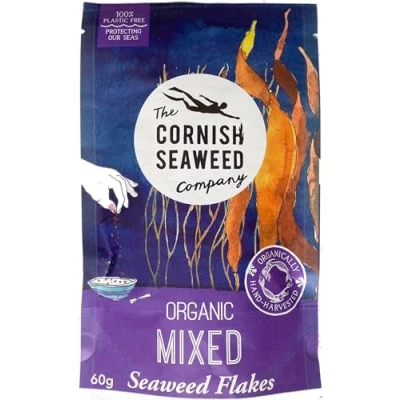 Image of 100% Organic Mixed Seaweed Flakes by The Cornish Company 60g Pouch Kelp and Sea Spaghetti