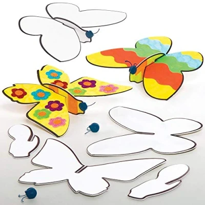 Image of Baker Ross AT882 Butterfly Colour in Glider Kits Pack of 10, for Kids Arts and Crafts Projects